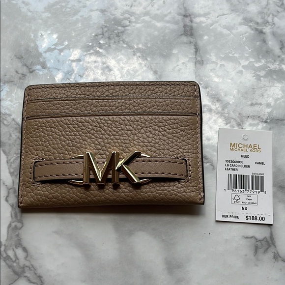 Michael Kors Reed Large card holder wallet camel NWT - Picture 1 of 7